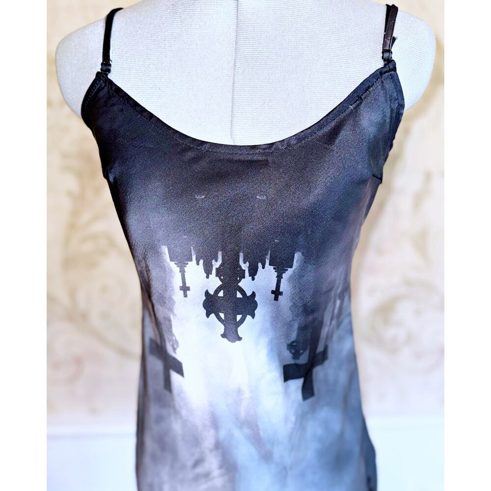 Dolls Kill Widow The Devil Decides Graveyard Midi Cami Dress XS Whimsigoth Punk - Picture 8 of 16